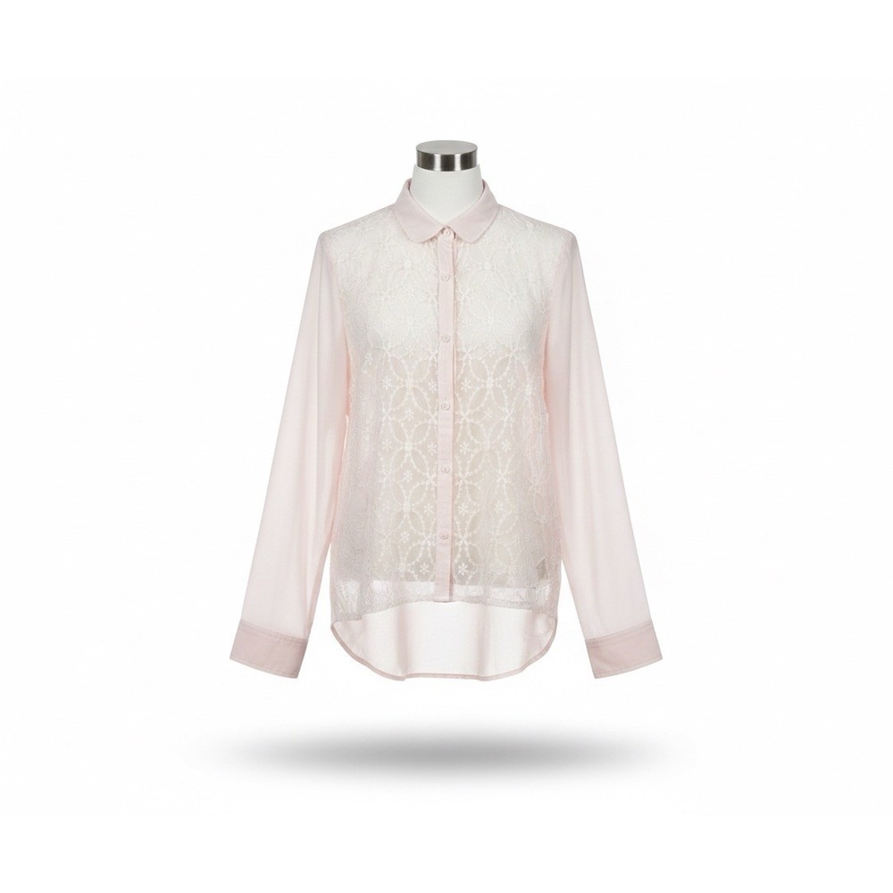Abercrombie & Fitch Blouse Women S Lace Chiffon Y2K‎ Soft Romance Fairy Coquette